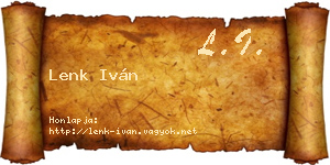 Lenk Iván névjegykártya